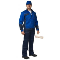 Костюм "Гранд" летний: куртка, П/К синий с васильковым тк. CROWN-230