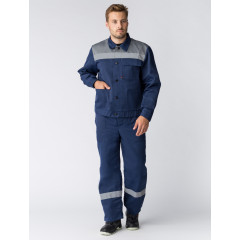 Костюм Труженик-2 СОП куртка с полуком т.синий серый ткань Смесовая, 210