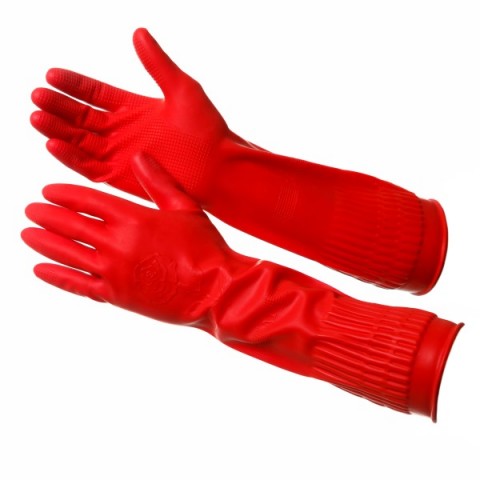Перчатки латексные, удлиненные (красные)