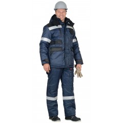 Куртка (ЧЗ) "Беркут" дл., синяя с черным и СОП 50 мм тк.Оксфорд