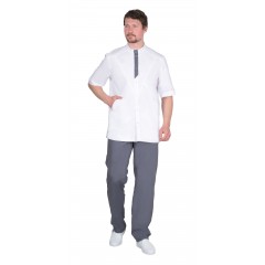 Костюм "АЛЕКС" мужской: куртка,брюки, белый с т.серым