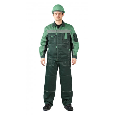 Костюм "РОЛЬФ" куртка/полукомб, цвет: Т.зеленый/СВ.зеленый