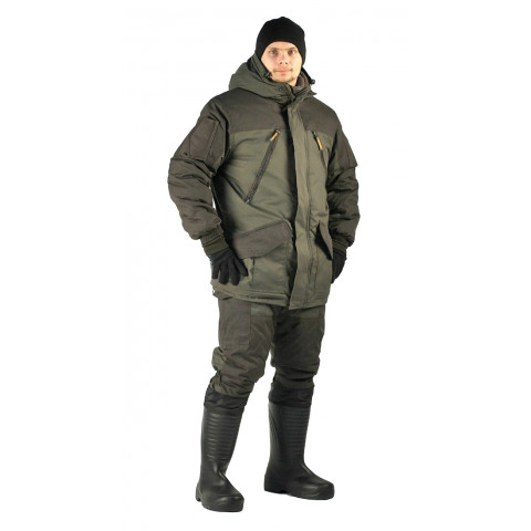 Костюм зимний «ГРАСК» куртка/полукомб. цвет: св.хаки/т.хаки, ткань: Таслан