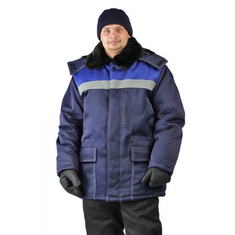 Куртка зимняя "УРАЛ" цвет: т.синий/василек (ЧЗ)