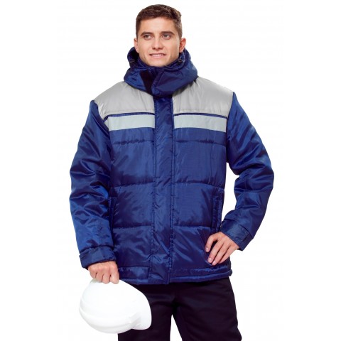 Куртка мужская "Эребус" зимняя т-синяя с серым (ЧЗ)